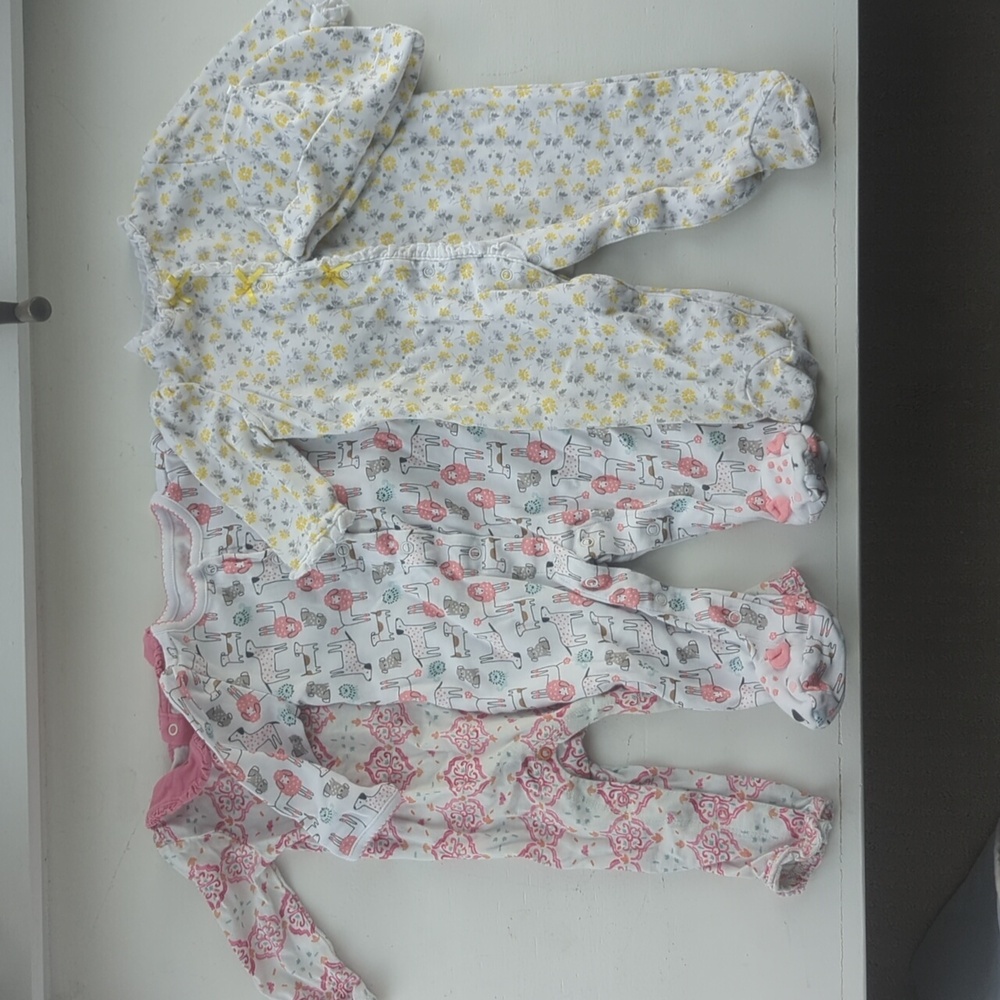 Set of 3 Sleepers | Little Me, Burt's Bees Baby & Carter's EUC